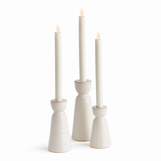 Libbey Taper Holders, Set of 3, cream