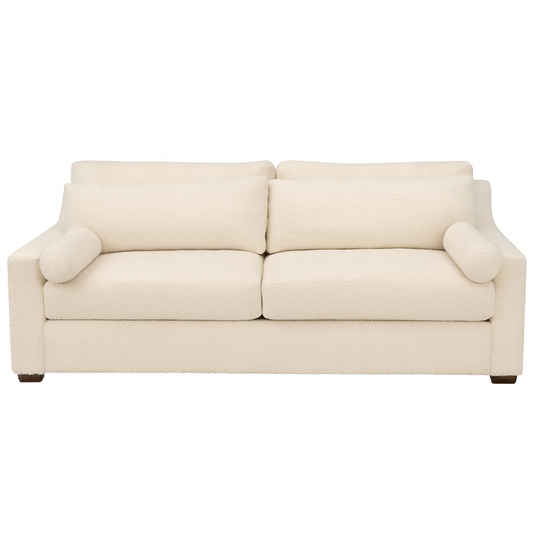 White Boucle Sofa