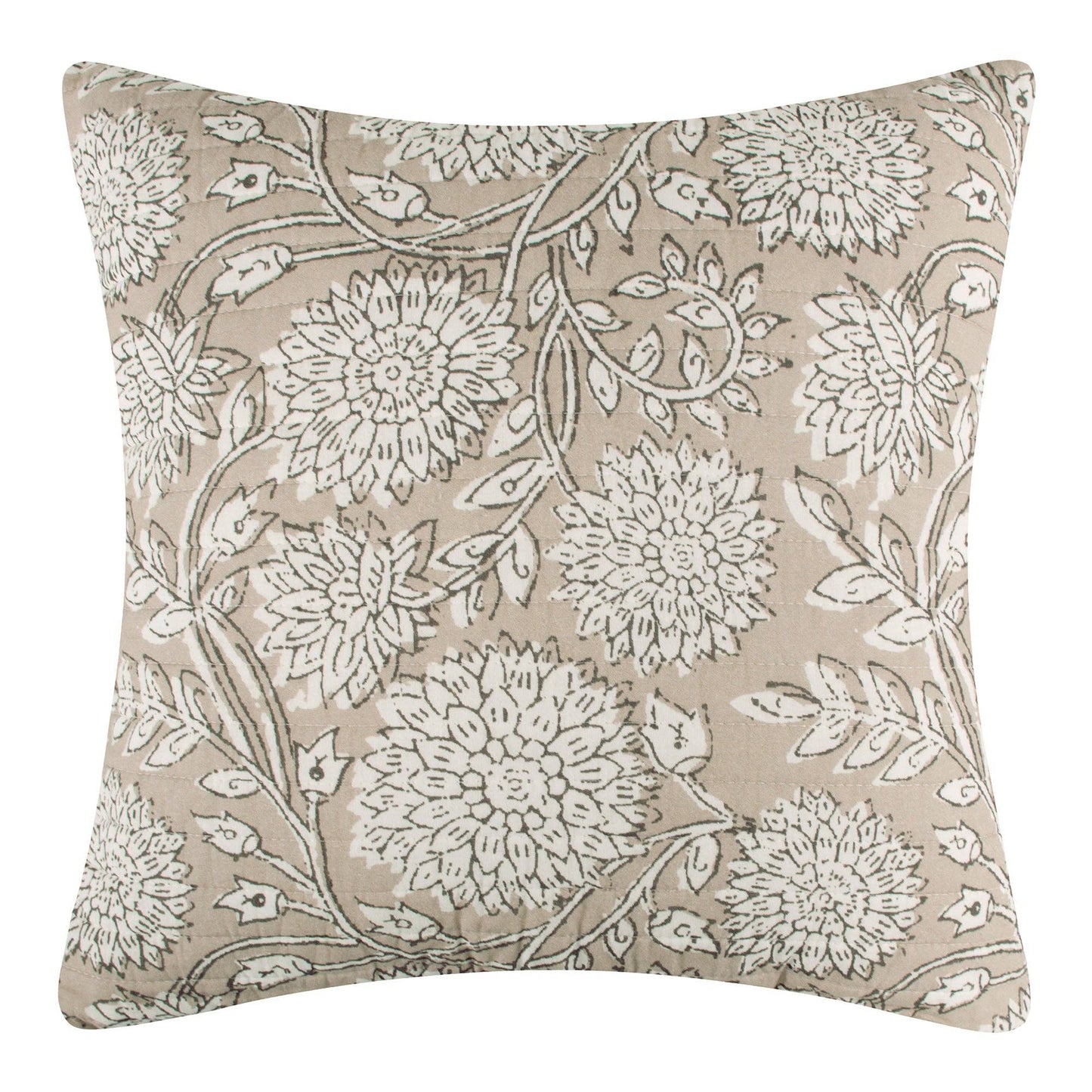 Adare Taupe Quilted Square Pillow