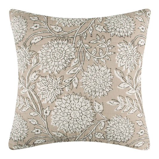 Adare Taupe Quilted Square Pillow