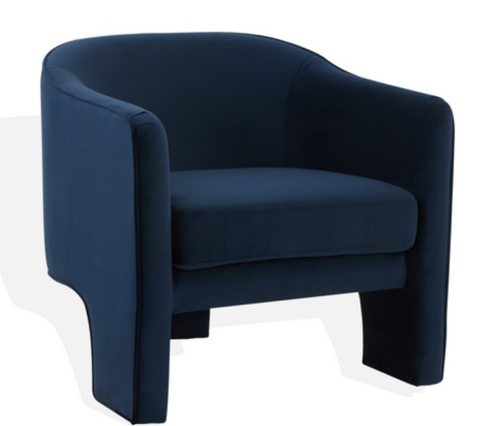 Navy Velvet  Tri Accent Chair