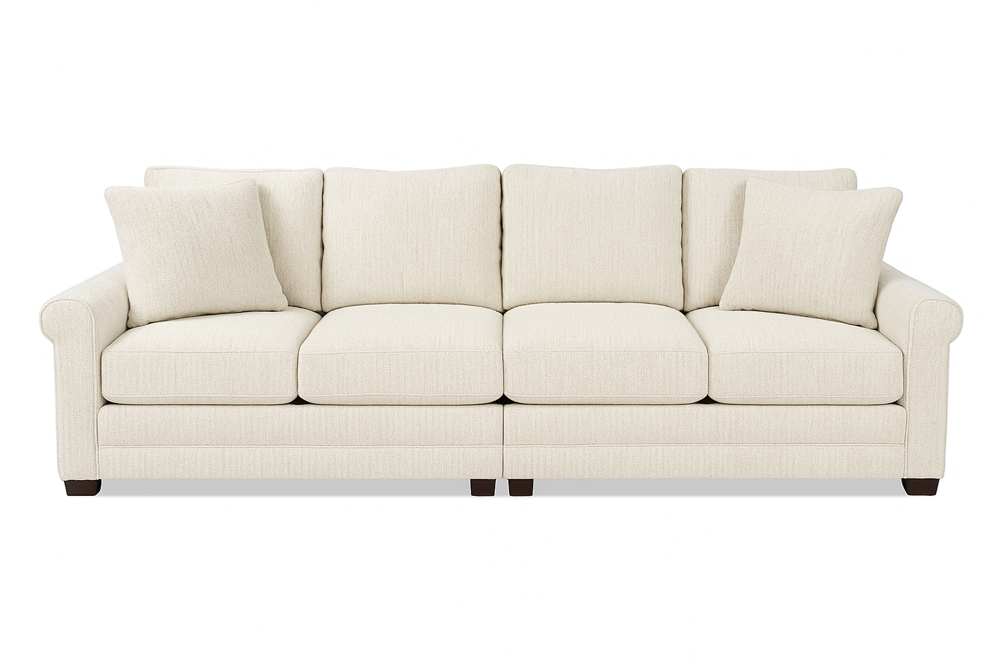 104" Long Ivory Tweed fabric Sofa
