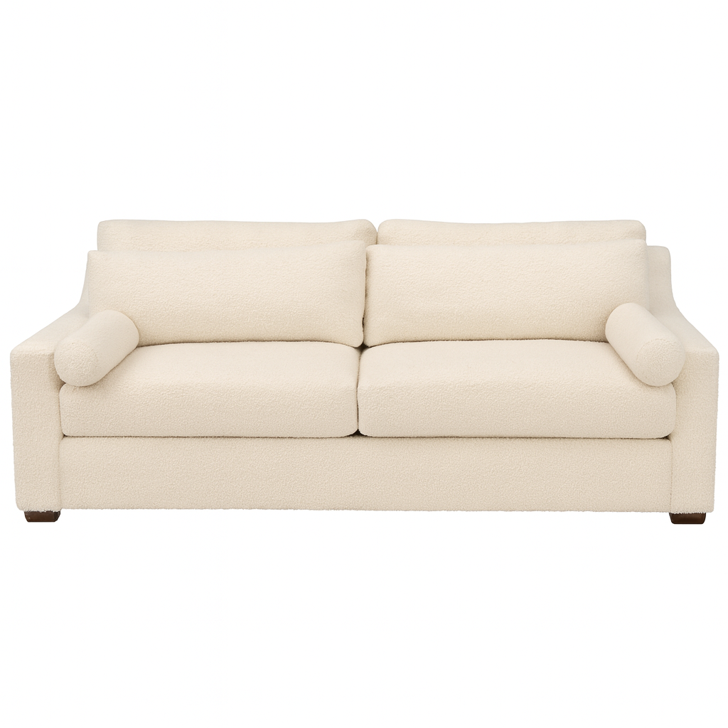 White Boucle Sofa